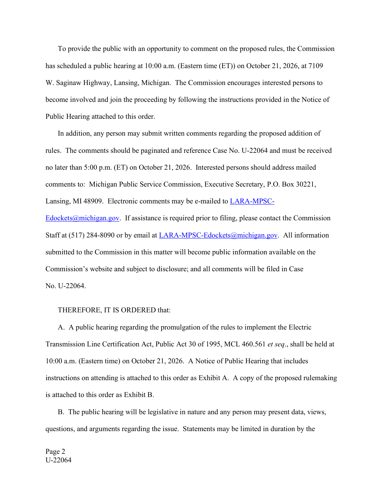 Original read the rulemaking notice document page